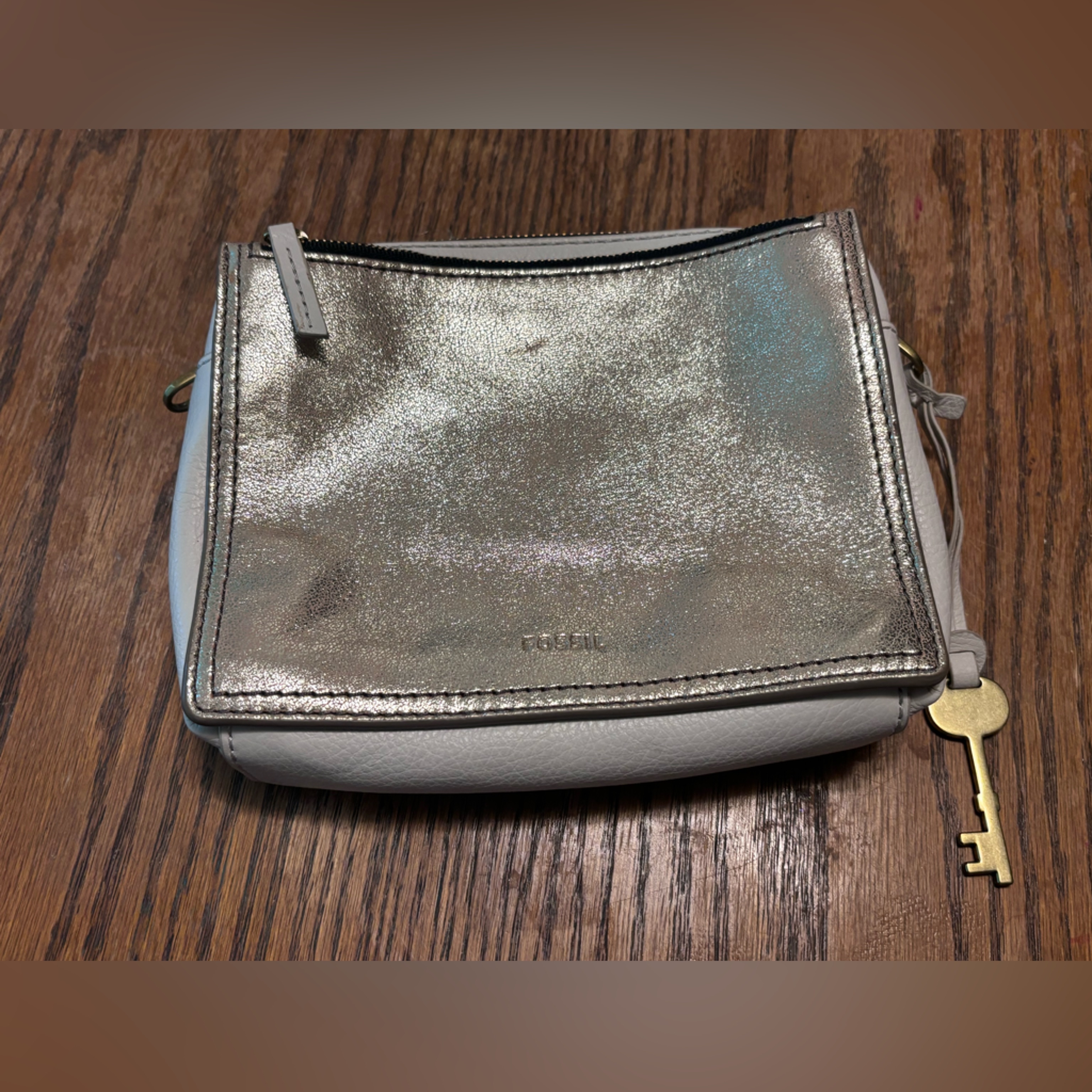 Iridescent Square Fossil Crossbody